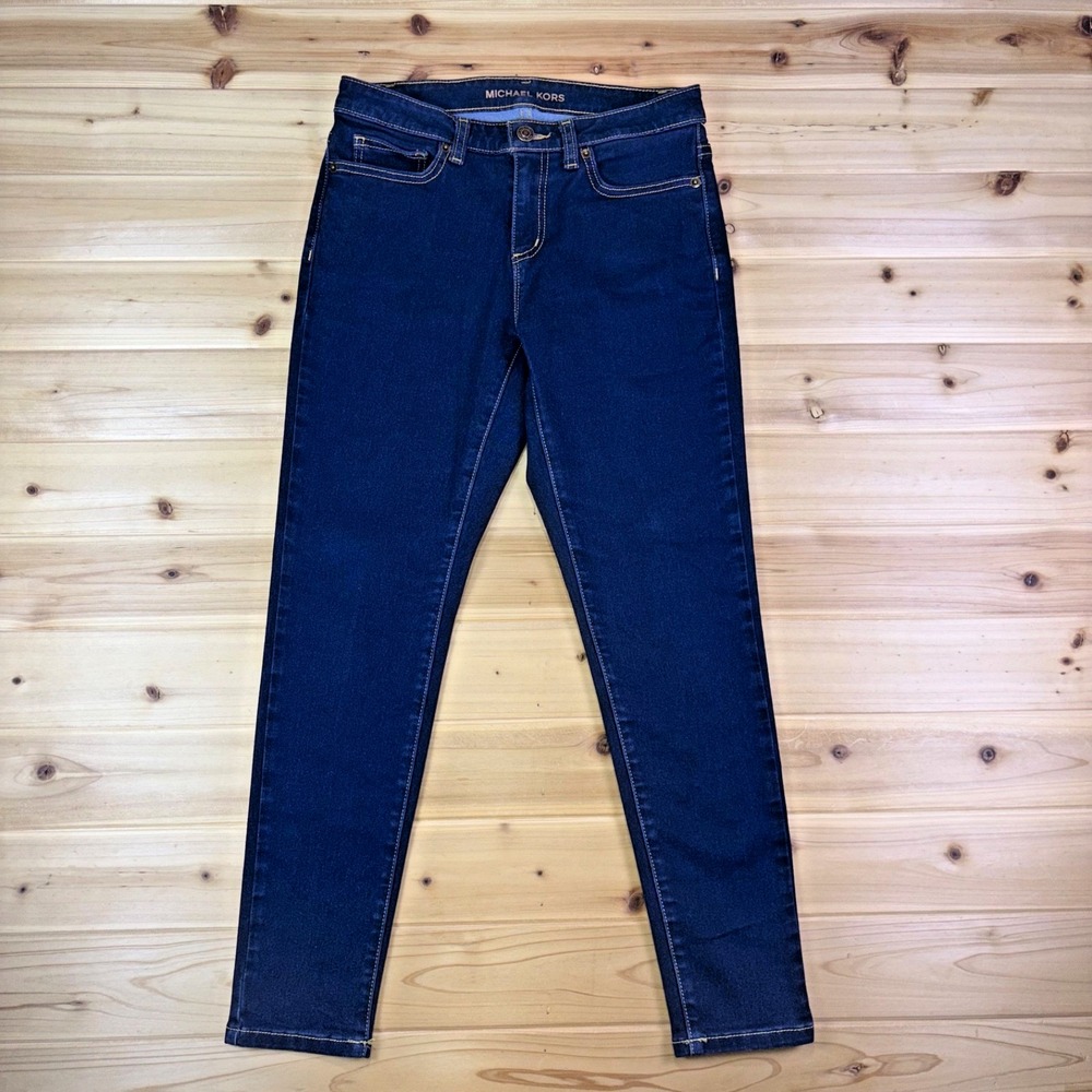 Michael Kors Jeans Womens 4 Izzy Skinny Ankle Low Rise Dark Wash Denim Blue Jean